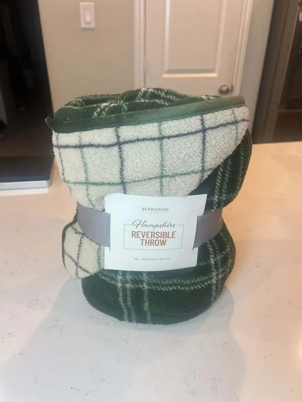 Berkshire Life Hampshire Reversible Throw Blanket Modern Plaid 50 x 60